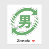 Recyclen Japanse jongens | Teken Kanji Nihongo Sticker (Vel)