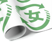Recyclen Japanse meisjes | Teken Kanji Nihongo Cadeaupapier (Rol Hoek)