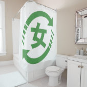 Recyclen Japanse meisjes | Teken Kanji Nihongo Douchegordijn (In situ)