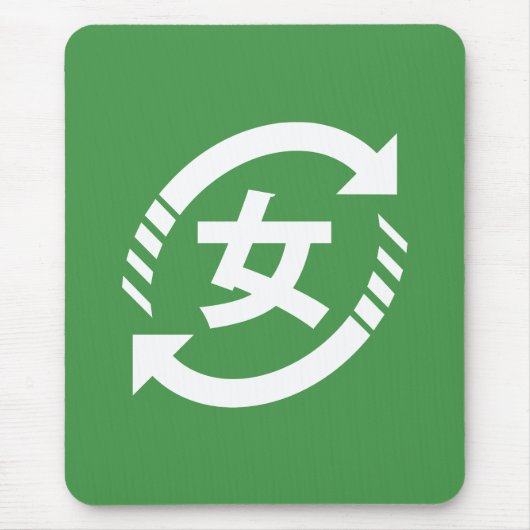 Recyclen Japanse meisjes | Teken Kanji Nihongo Muismat (Voorkant)