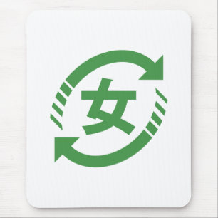 Recyclen Japanse meisjes   Teken Kanji Nihongo Muismat