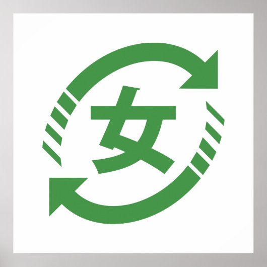 Recyclen Japanse meisjes | Teken Kanji Nihongo Poster (Voorkant)