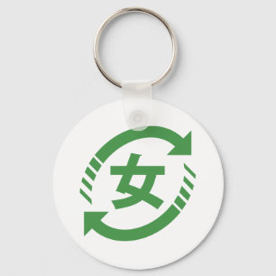 Recyclen Japanse meisjes Teken Kanji Nihongo Sleutelhanger