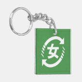 Recyclen Japanse meisjes | Teken Kanji Nihongo Sleutelhanger (Voorkant Links)