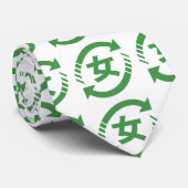 Recyclen Japanse meisjes | Teken Kanji Nihongo Stropdas (Opgerold)