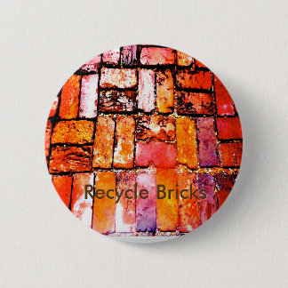 Recyclen knuppels ronde button 5,7 cm