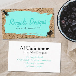 Recyclen Kunstenaarspapier op Cork Board Photograp Visitekaartje