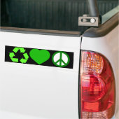 Recyclen liefde en vrede bumpersticker (Op Truck)