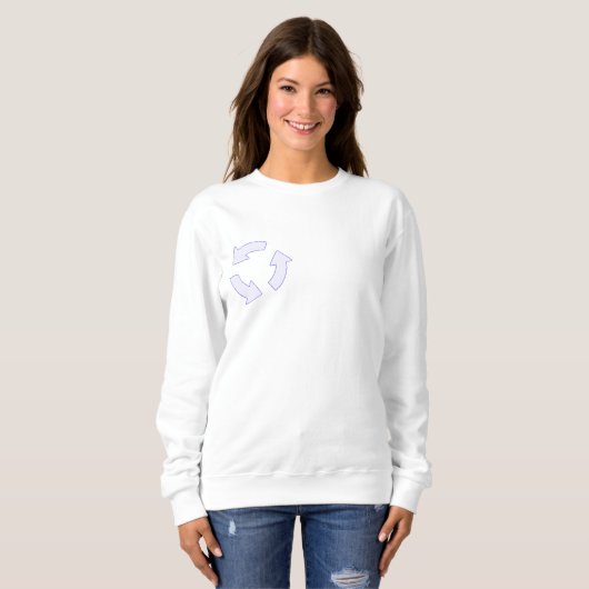 Recyclen Logo Dames Hoodie - Eco-Friendly Pullove Trui (Voorkant volledig)