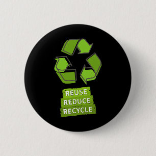 Recyclen Logo Earth Day Natuur Planet Conse Ronde Button 5,7 Cm