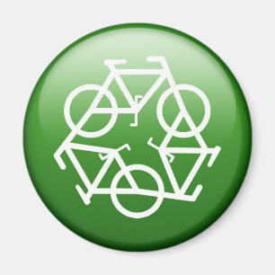 Recyclen Logo met fietsen Magneet