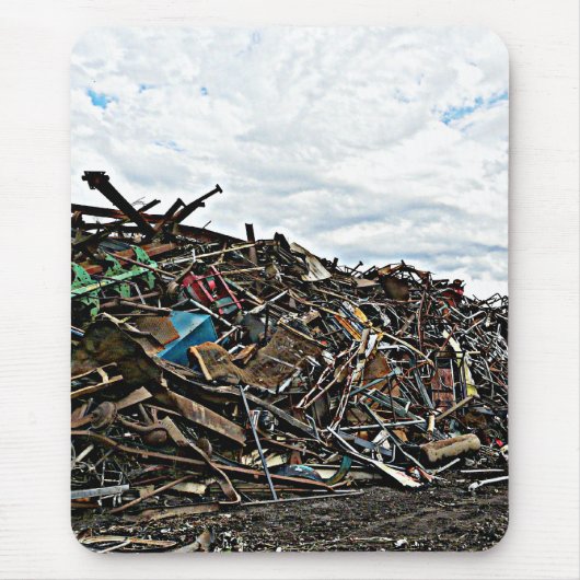 Recyclen metaalschroot op de vuilwerf muismat (Voorkant)