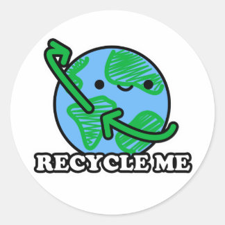 "Recyclen mij" Aarde Stickers