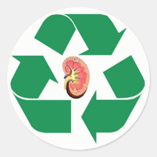 Recyclen nier ronde sticker
