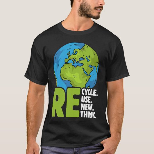 Recyclen Nieuwe denk gebruiken T-shirt (Voorkant)