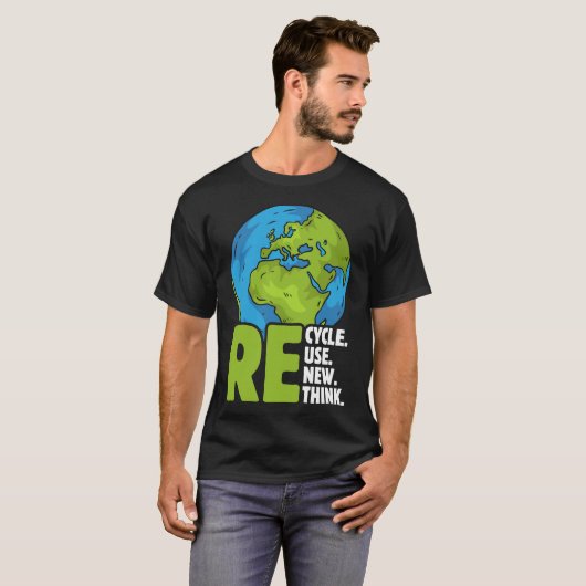 Recyclen Nieuwe denk gebruiken T-shirt (Voorkant volledig)