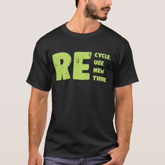 Recyclen Nieuwe denk gebruiken T-shirt (Voorkant)