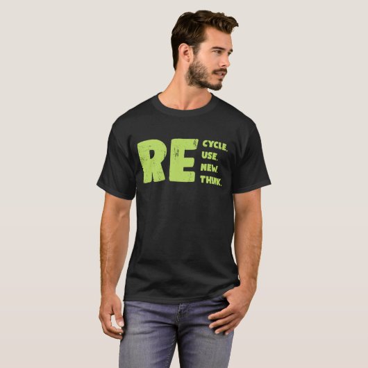 Recyclen Nieuwe denk gebruiken T-shirt (Voorkant volledig)