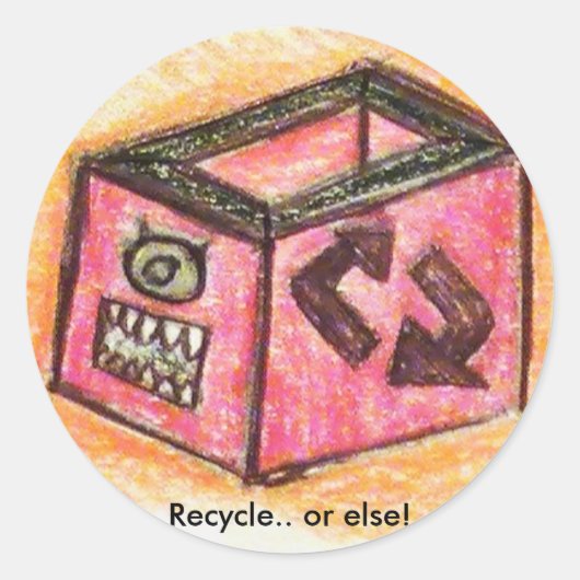 Recyclen... of anders! ronde sticker (Voorkant)
