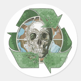 Recyclen of sterft ronde sticker