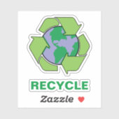 Recyclen om Planet Earth Vinyl te redden Sticker (Vel)