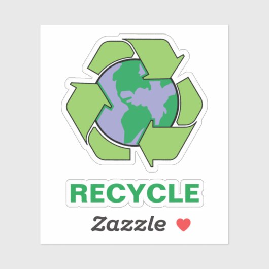 Recyclen om Planet Earth Vinyl te redden Sticker (Vel)