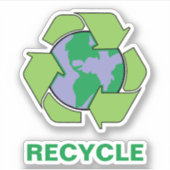 Recyclen om Planet Earth Vinyl te redden Sticker (Voorkant)