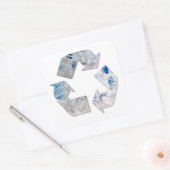 Recyclen plastic flessensymbool vierkante sticker (Envelop)