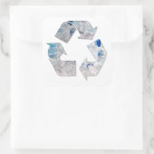 Recyclen plastic flessensymbool vierkante sticker (Tas)
