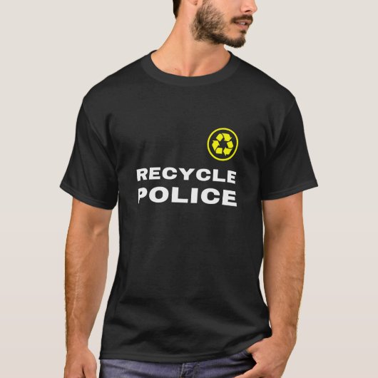 Recyclen politie Funny Recycling Earth Day Environ T-shirt (Voorkant)