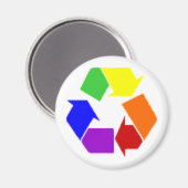 recyclen regenboogsymbool magneet (Voorkant / Achterkant)