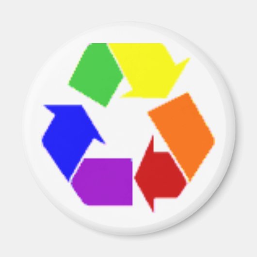 recyclen regenboogsymbool magneet (Voorkant)