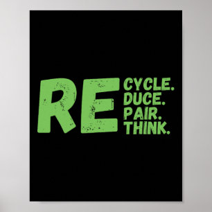 Recyclen Repair Rethink Earth Day-activisme Poster