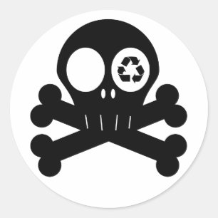 recyclen schedel sticker