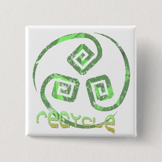 Recyclen stamknop vierkante button 5,1 cm (Voorkant)