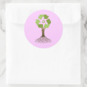 Recyclen structuur ronde sticker (Tas)