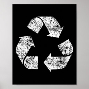 Recyclen symbool Distress Earth Day Environment Gi Poster