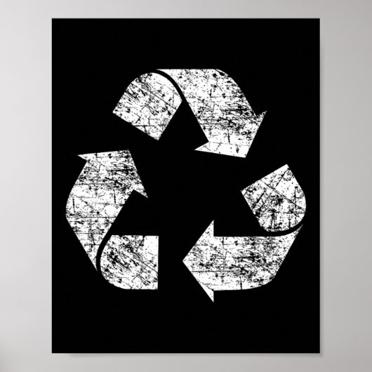 Recyclen symbool Distress Earth Day Environment Gi Poster (Voorkant)