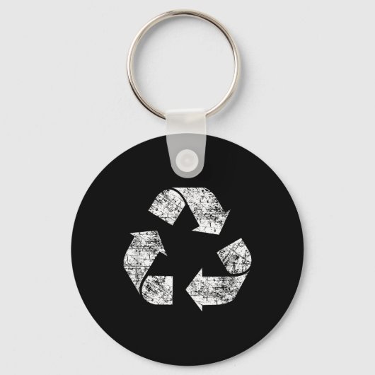Recyclen symbool Distress Earth Day Environment Gi Sleutelhanger (Voorkant)