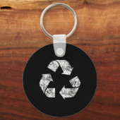 Recyclen symbool Distress Earth Day Environment Gi Sleutelhanger (Voorkant)