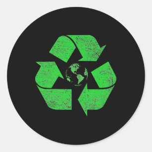 Recyclen symbool Logo Earth Day Green Deal Klimaat Ronde Sticker