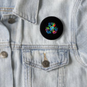 Recyclen symbool met aarde als ondersteuning voor ronde button 5,7 cm (In situ)