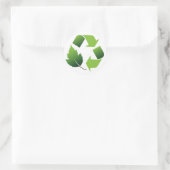 RECYCLEN SYMBOOL MET BLAD RONDE STICKER (Tas)