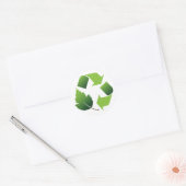 RECYCLEN SYMBOOL MET BLAD RONDE STICKER (Envelop)