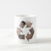 Recyclen symbool op wit koffiemok (Center)