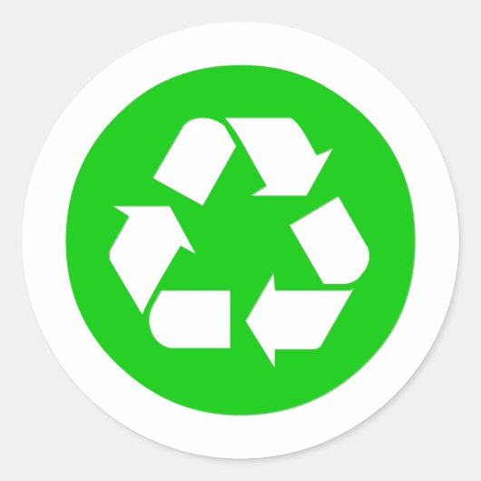Recyclen Symbool - Verminder, Hergebruik, Recyclen Ronde Sticker (Voorkant)