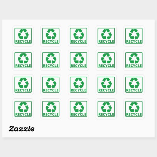 recyclen symbool vierkante sticker (Vel)