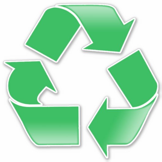 Recyclen symbool Vinyl Sticker (Voorkant)