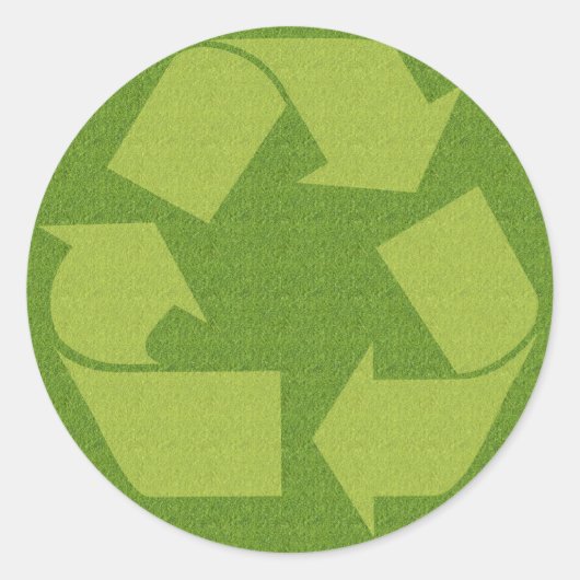 Recyclen symboolgras ronde sticker (Voorkant)