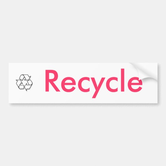 recyclen teken, Recyclen Bumpersticker (Voorkant)